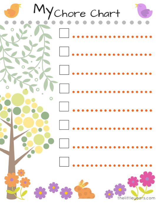 Enchanted Garden Daily Chore Chart Printable pdf