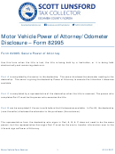 Form 82995 - Motor Vehicle Power Of Attorney/odometer Disclosure Instructions