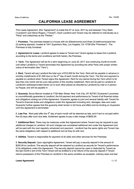 California Lease Agreement - Rental Inspection Checklist Printable pdf