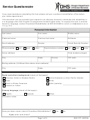 Form Dhs 1277 - Service Questionnaire