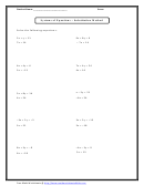 Systems Of Equations - Substitution Method Worksheet With Answers