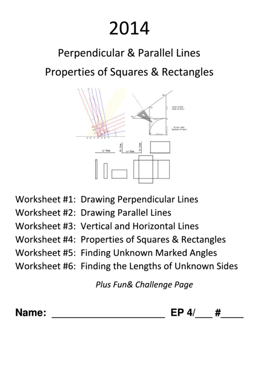 Perpendicular & Parallel Lines Properties Of Squares & Rectangles Worksheet