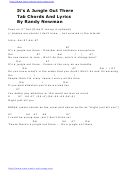 Randy Newman - It's A Jungle Out There - Tab Chords And Lyrics - Chord Chard