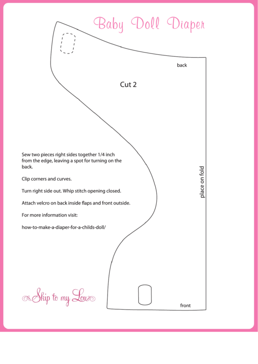 Baby Doll Diaper Template Printable pdf