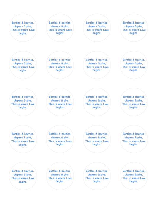 Blue Circle Baby Love Template Printable pdf