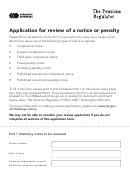 Application For Review Of A Notice Or Penalty - The Pensions Regulator