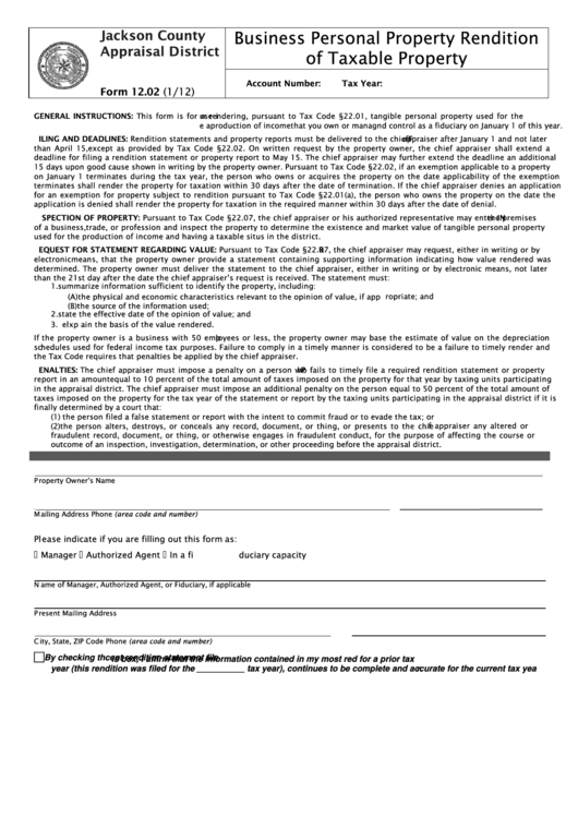 Harris County 2024 Rendition Forms Jesse Lucilia