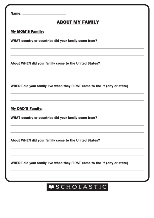 Family History Interview Template Printable pdf