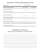 Attendance Verification/explanation Form