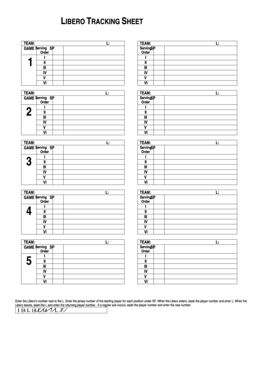 Top 8 Libero Tracking Sheets free to download in PDF format