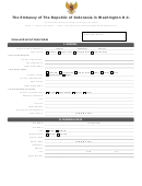 Visa Application Form - The Embassy Of The Republic Of Indonesia In Washington D.c.