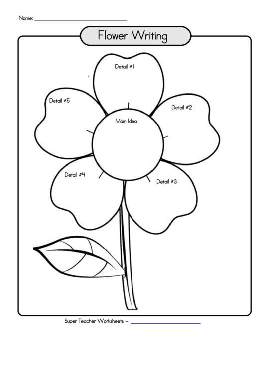 Flower Writing Template Printable pdf