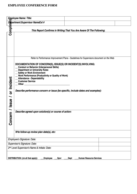 Employee Conference Form