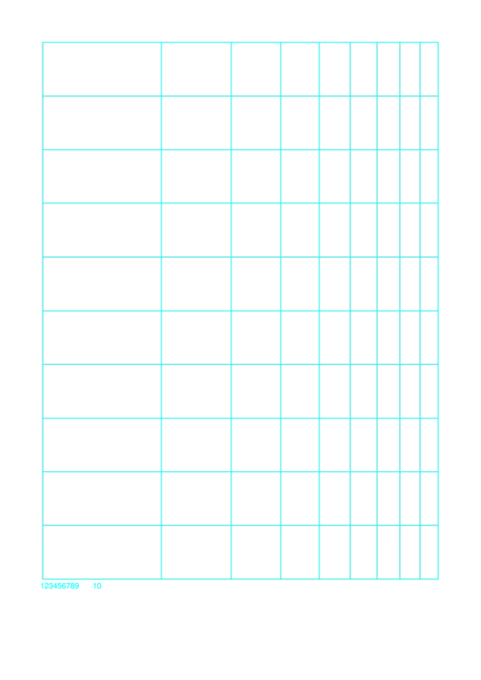 Semi-Log Paper With Logarithmic Horizontal Axis (One Decade) And Linear Vertical Axis On Letter-Sized Paper Printable pdf