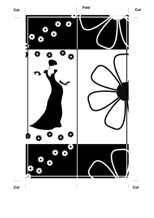 Black White Fashion Bookmark Printable pdf