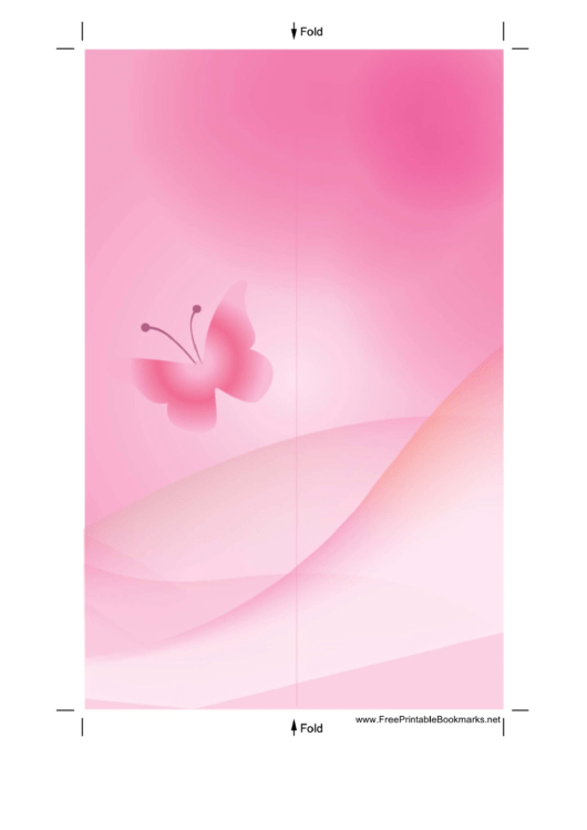 Pink Butterfly Bookmark Printable pdf