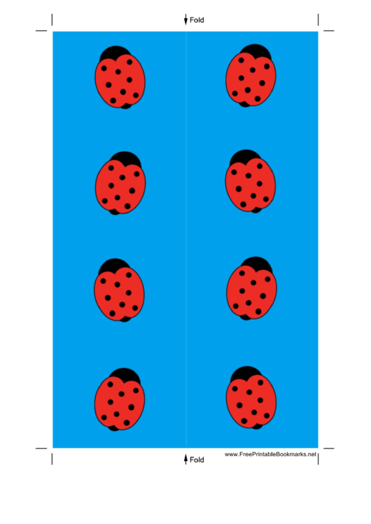 Blue Ladybugs Bookmark Printable pdf