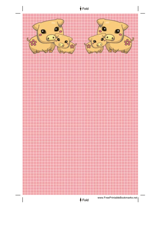 Pigs Pink Bookmark Printable pdf