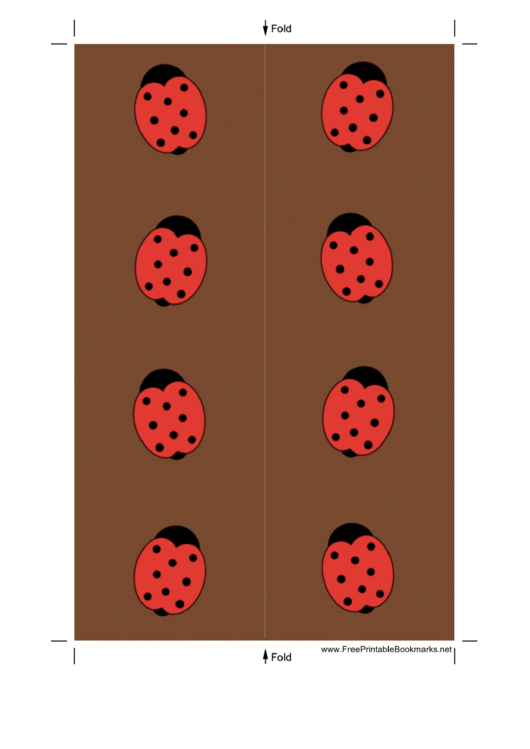 Brown Ladybugs Bookmark Printable pdf