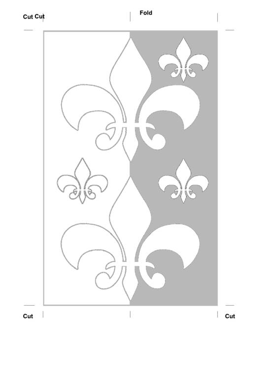 Color Fleur De Lis Bookmark Printable pdf