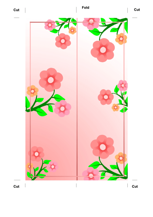 Pink Flowers Bookmark Printable pdf