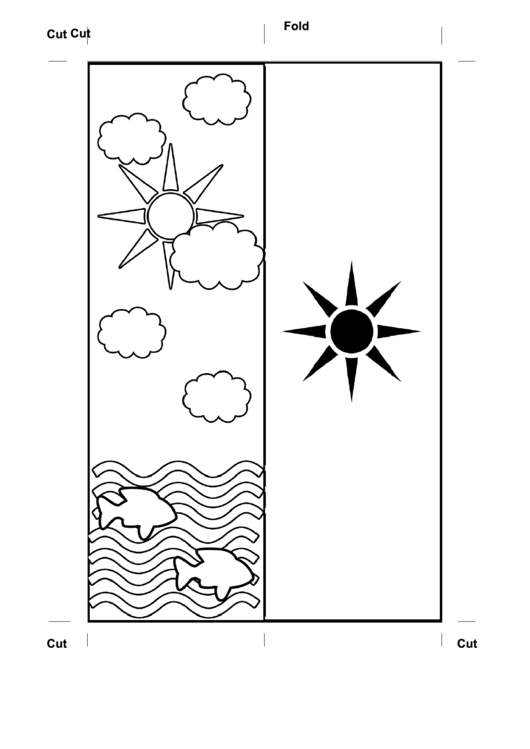 Color Sea Bookmark Printable pdf