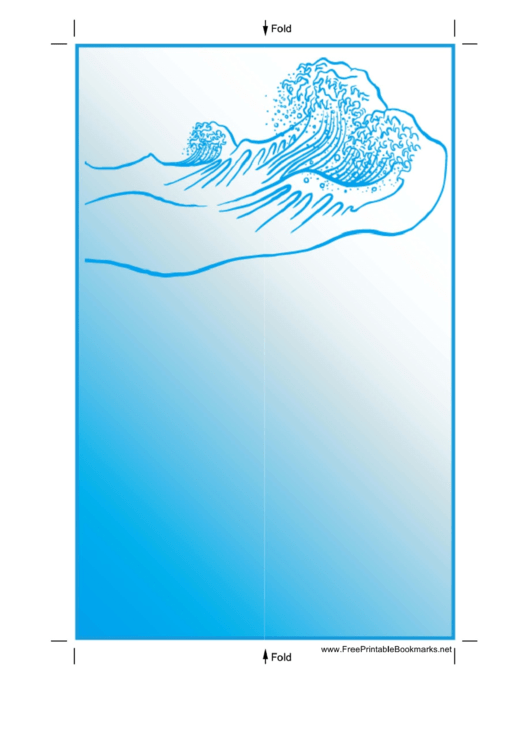 Blue Wave Bookmark Printable pdf