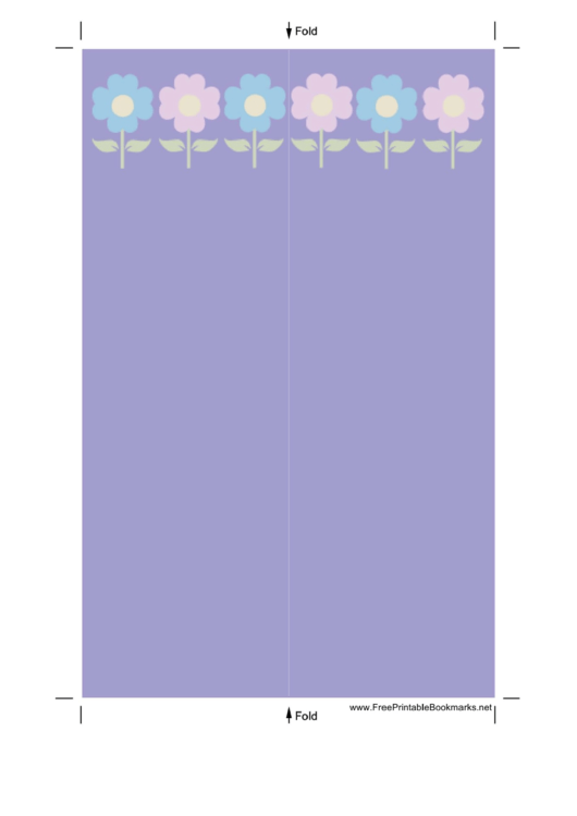 Purple Pastel Flowers Bookmark Printable pdf