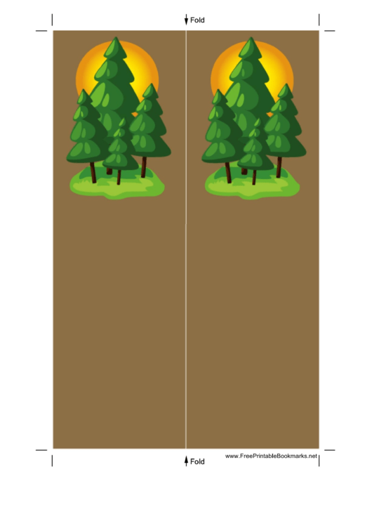 Pine Trees Brown Bookmark Printable pdf