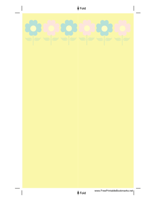 Yellow Pastel Flowers Bookmark Printable pdf