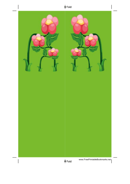 Green Flowers Bookmark Printable pdf