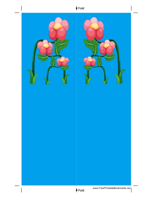 Blue Flowers Bookmark Printable pdf