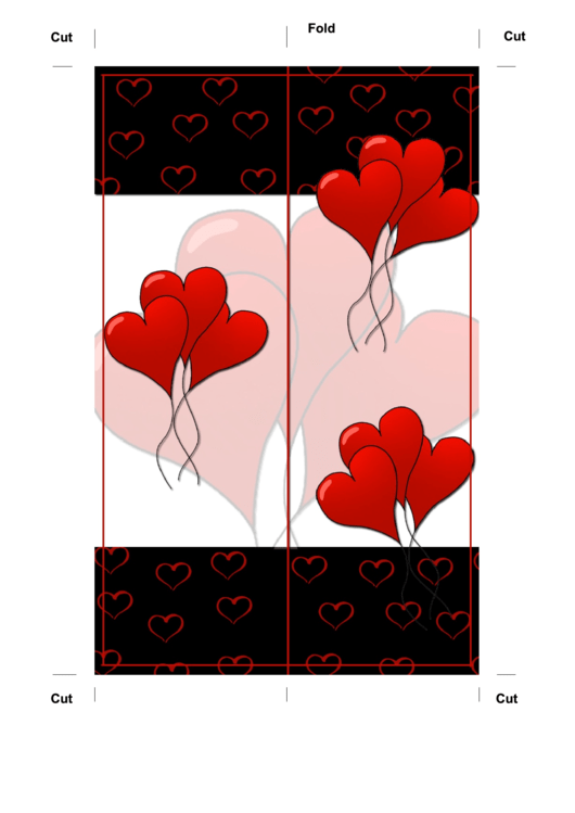 Balloon Heart Bookmark Printable pdf