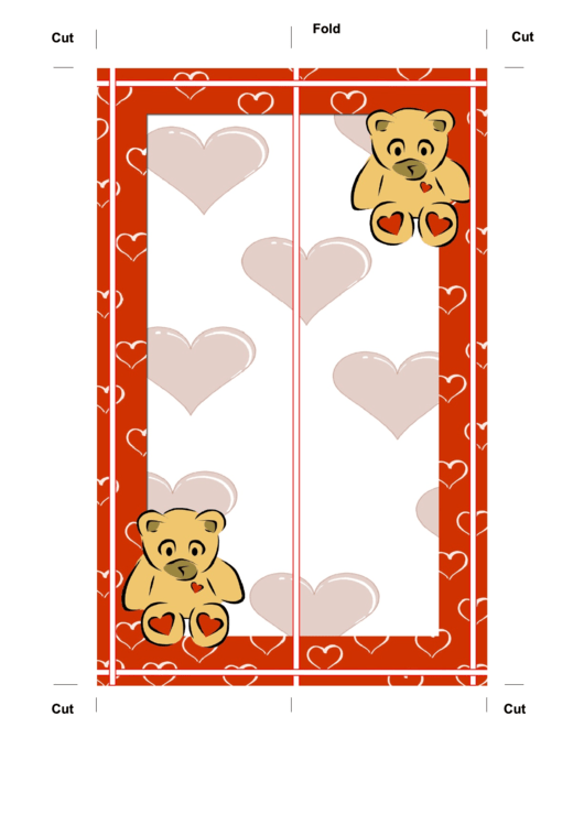 Teddy Heart Bookmark Printable pdf