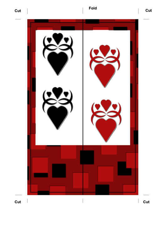 Gothic Hearts Bookmark Printable pdf