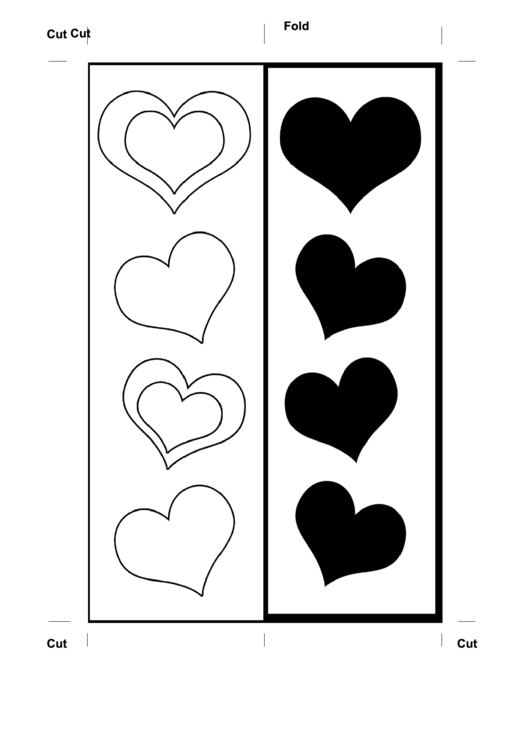 Color Heart Bookmark Printable pdf