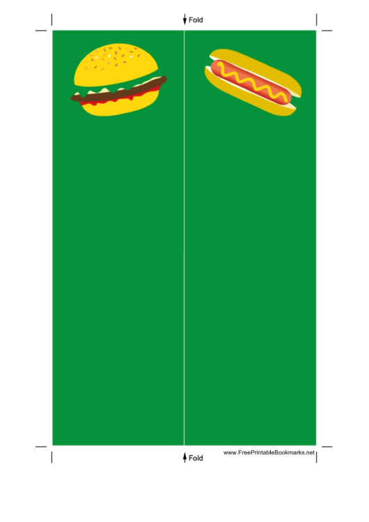 Hamburger Hotdog Bookmark Printable pdf