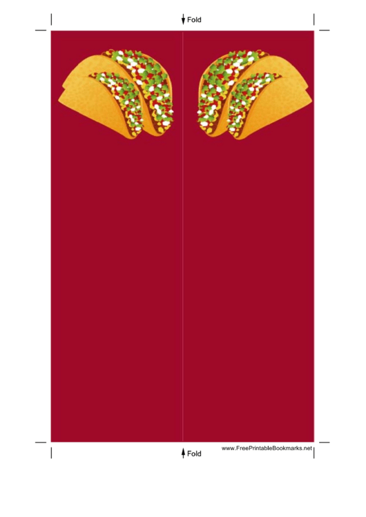 Tacos Bookmark Printable pdf