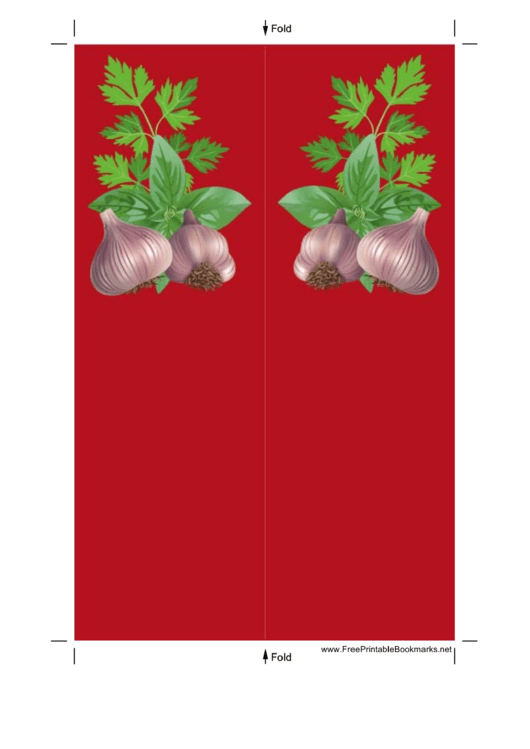 Garlic Red Bookmark Printable pdf
