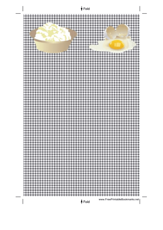 Eggs Black Gingham Bookmark Printable pdf