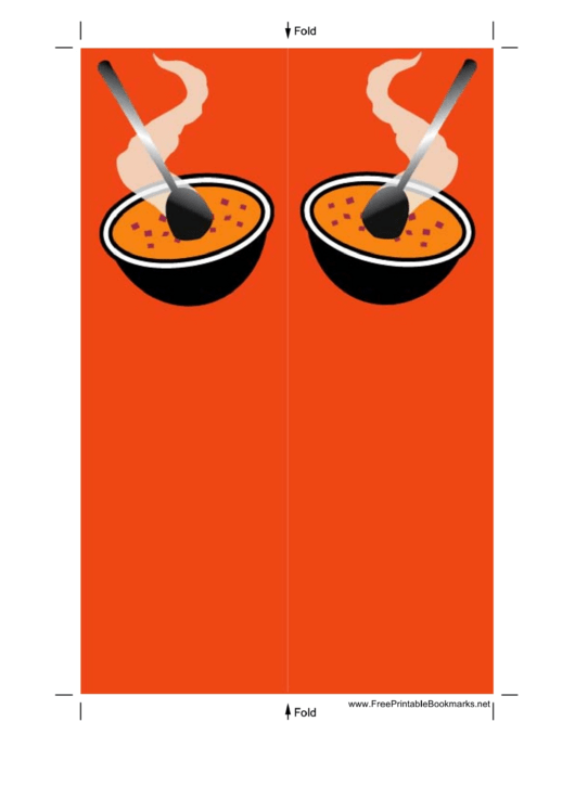 Soup Orange Bookmark Printable pdf