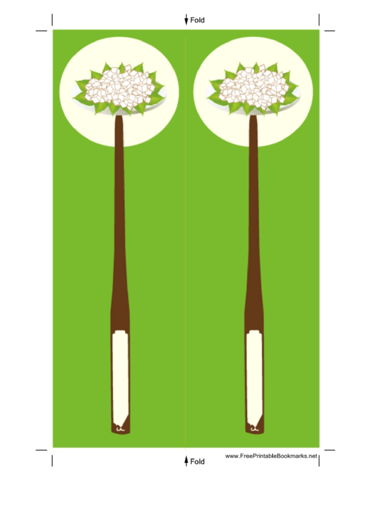 Green Chopsticks Bookmark Printable pdf