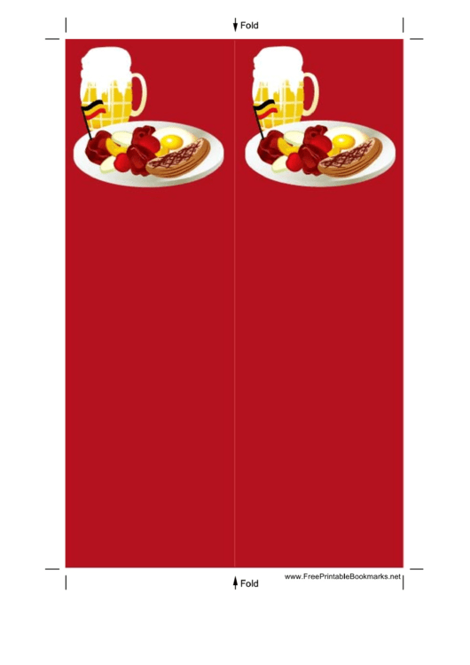 German Food Red Bookmark Printable pdf