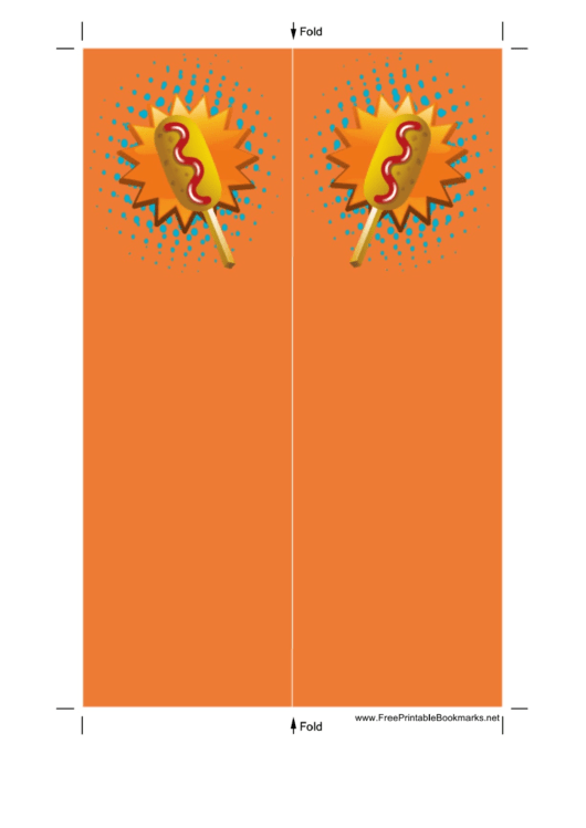 Orange Corndog Bookmark Printable pdf