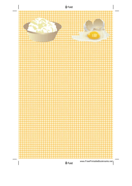Eggs Yellow Gingham Bookmark Printable pdf