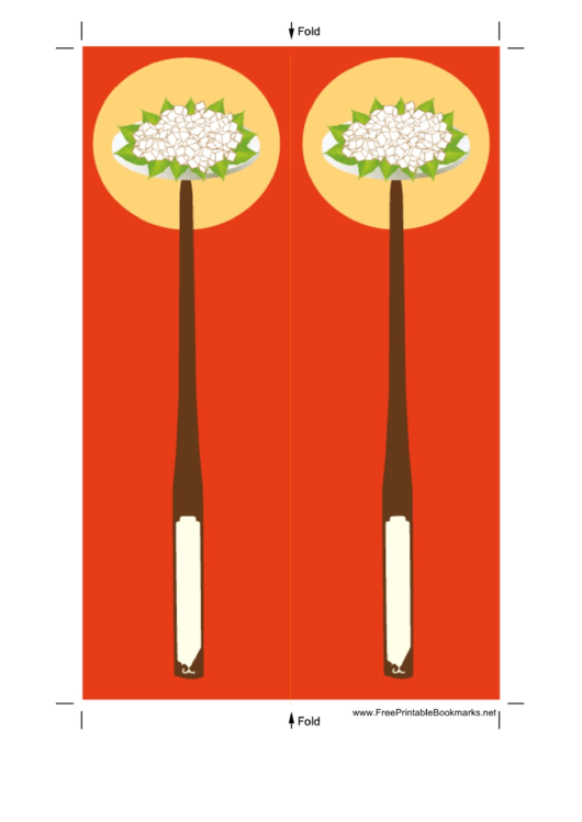 Red Chopsticks Bookmark Printable pdf