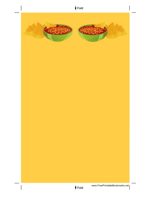 Yellow Chips Salsa Bookmark Printable pdf