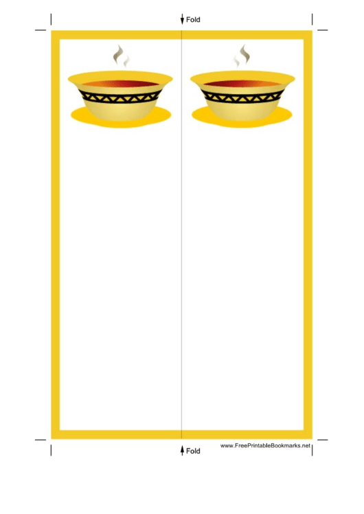 Soup Yellow Border Bookmark Printable pdf