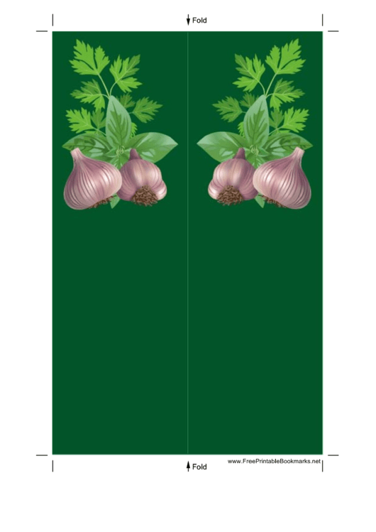 Garlic Green Bookmark Printable pdf