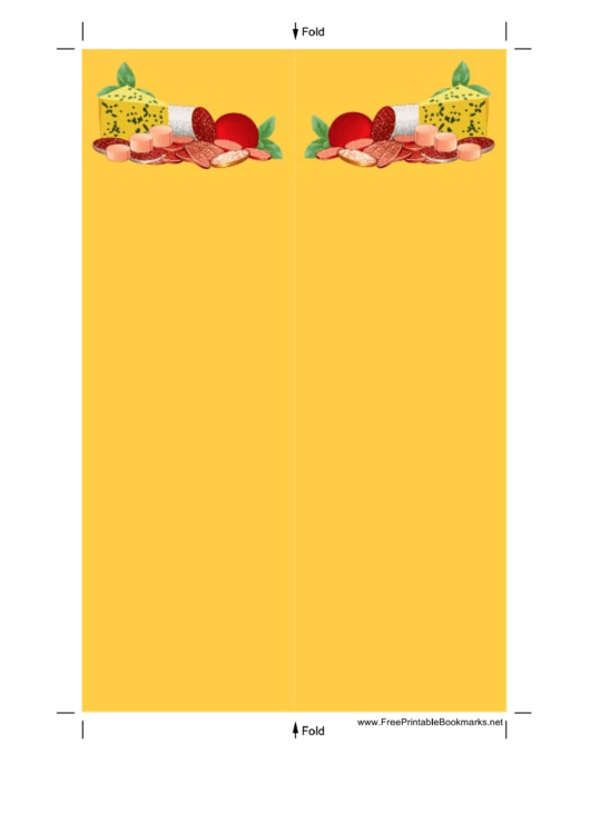 Yellow Salami Cheese Bookmark Printable pdf